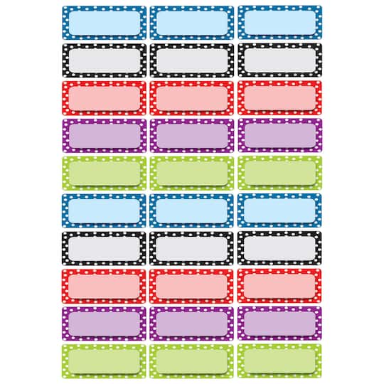 Ashley Productions Magnetic Small Nameplates, Color Dots Pattern (3 Packs)